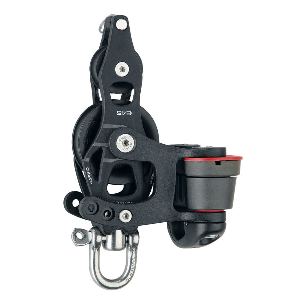 Harken Harken 45mm Single Aluminum Element Fiddle Block w/Swivel, Becket & 150 Cam Cleat Sailing