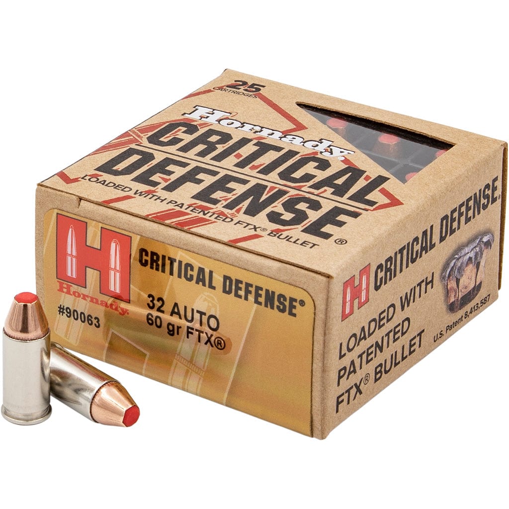 Hornady Hornady Critical Defense Handgun Ammo 32 Acp 60 Gr. Ftx 25 Rd. Ammo