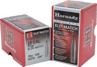 Hornady Hornady Eld Match Bullets 22 Cal. .224 75 Gr. Eld Match 100 Box Reloading