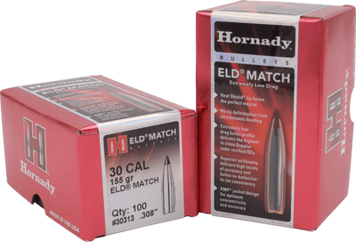 Hornady Hornady Eld Match Bullets 30 Cal. .308 155 Gr. Eld Match 100 Box Reloading