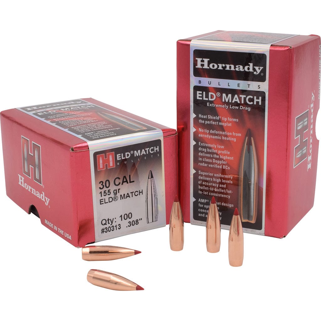 Hornady Hornady Eld Match Bullets 30 Cal. .308 155 Gr. Eld Match 100 Box Reloading