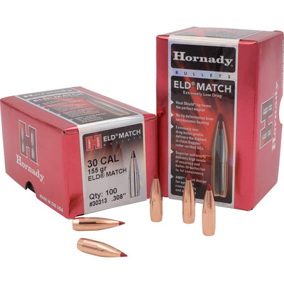 Hornady Hornady Eld Match Bullets 30 Cal. .308 155 Gr. Eld Match 100 Box Reloading