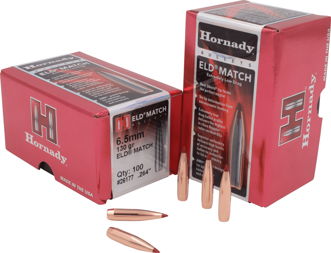 Hornady Hornady Eld Match Bullets 6.5mm .264 130 Gr. Eld Match 100 Box Reloading