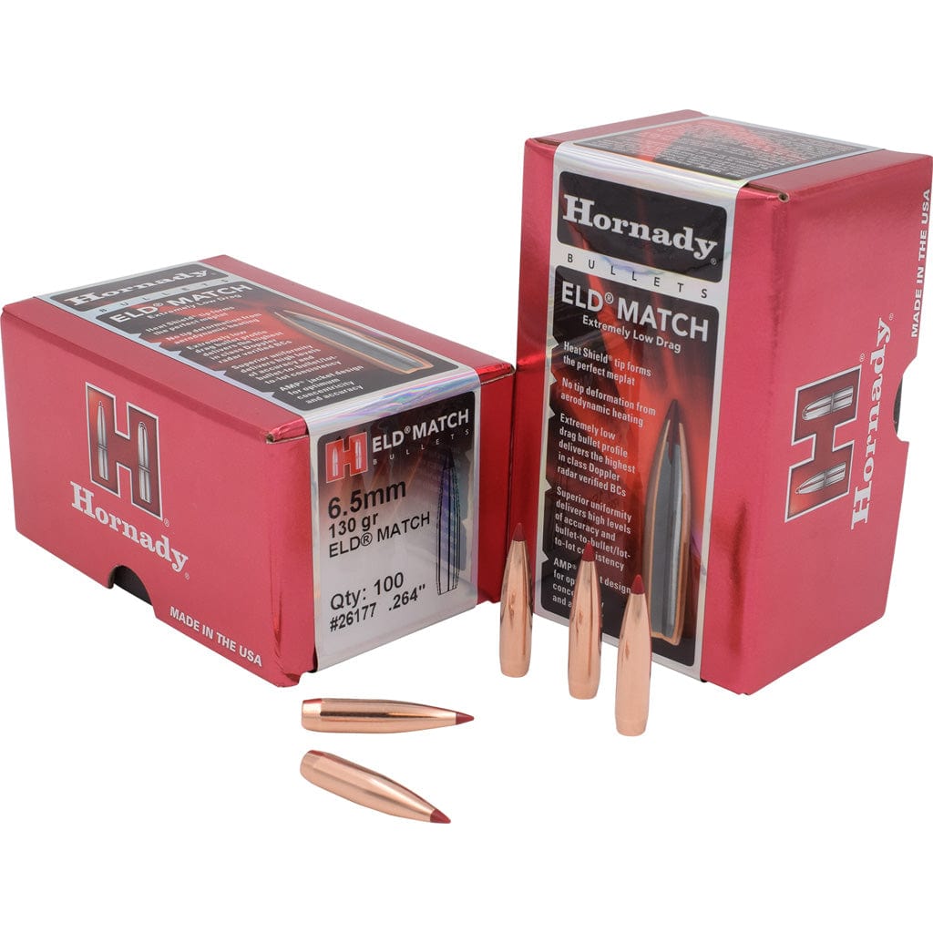 Hornady Hornady Eld Match Bullets 6.5mm .264 130 Gr. Eld Match 100 Box Reloading