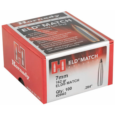 Hornady Hornady Eld Match Bullets 7mm .284 162 Gr. Eld Match 100 Box Reloading