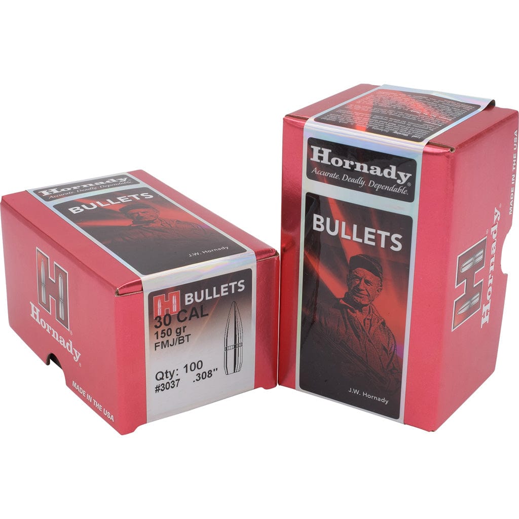 Hornady Hornady Full Metal Jacket Boat Tail Bullets 30 Cal. 308 150 Gr. 100 Pk Reloading