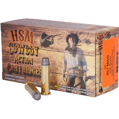 HSM Hsm Cowboy Action Handgun Ammunition 357 Mag 158 Gr. 50 Rd Ammo