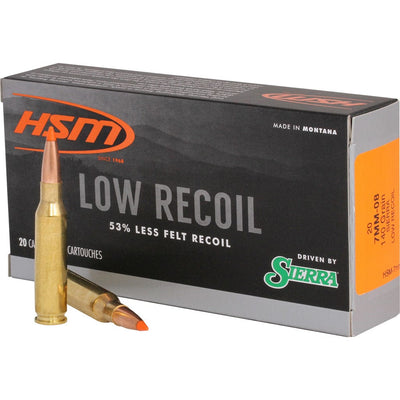 HSM Hsm Low Recoil Rifle Ammunition 7mm-08 Rem. Sierra 140 Gr. 20 Rd. Ammo