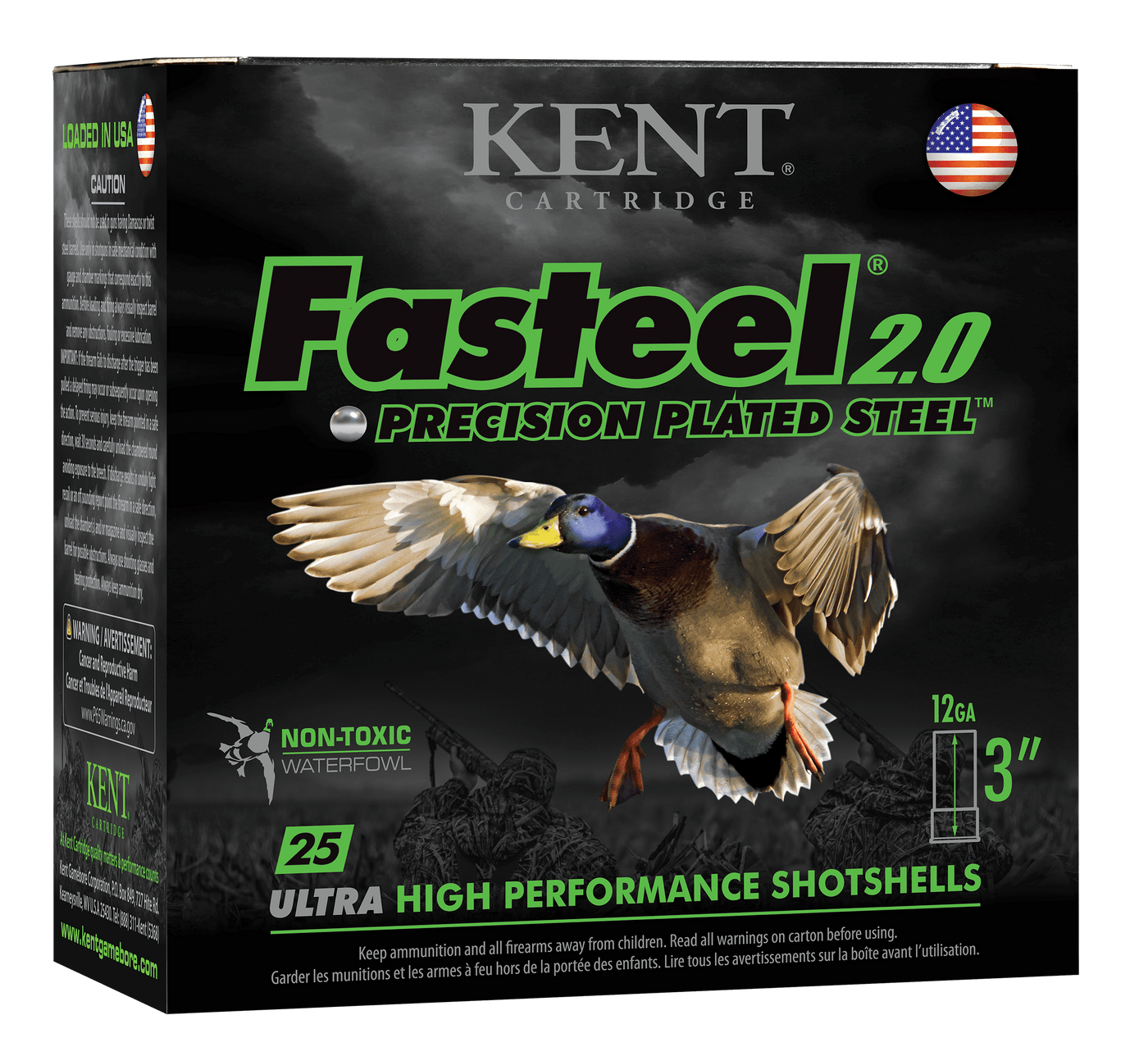 Kent Cartridge Kent Fasteel 2.0 Precision Plated Steel Load 12 Ga. 3 In. 1 1/8 Oz. 1 Shot 25 Rd. Ammo
