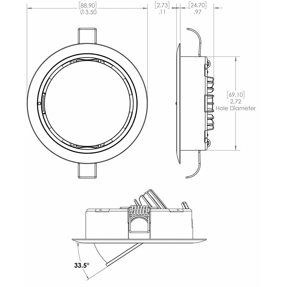 Lumitec Lumitec Mirage Positionable Down Light - Warm White Dimming - Hi CRI - White Bezel Lighting