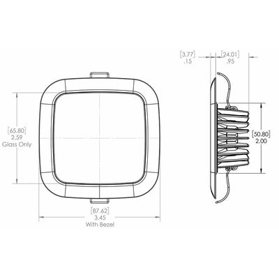 Lumitec Lumitec Square Mirage Down Light - Warm White Dimming - Hi-CRI - Polished Bezel Lighting