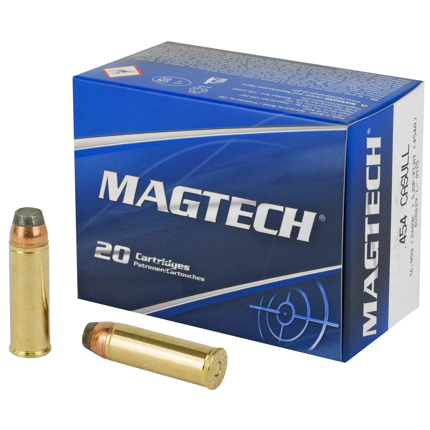 Magtech Magtech 454 Casull 260gr - 20rd 50bx/cs Sjsp-flat Point Ammo