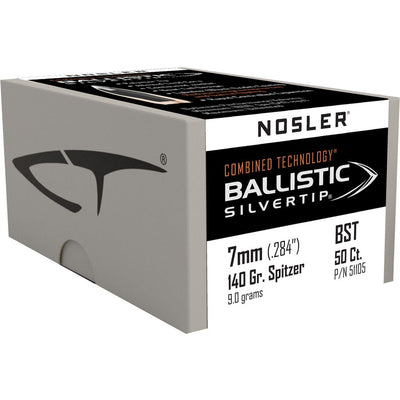 Nosler Bullets Nosler Ballistic Silvertip Hunting Bullets 7mm 140 Gr. Spitzer Point 50 Pk. Reloading Components