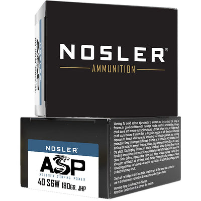 Nosler Nosler Asp Handgun Ammo 40 S&w 180 Gr. Hg Jhp 20 Rd. Ammo