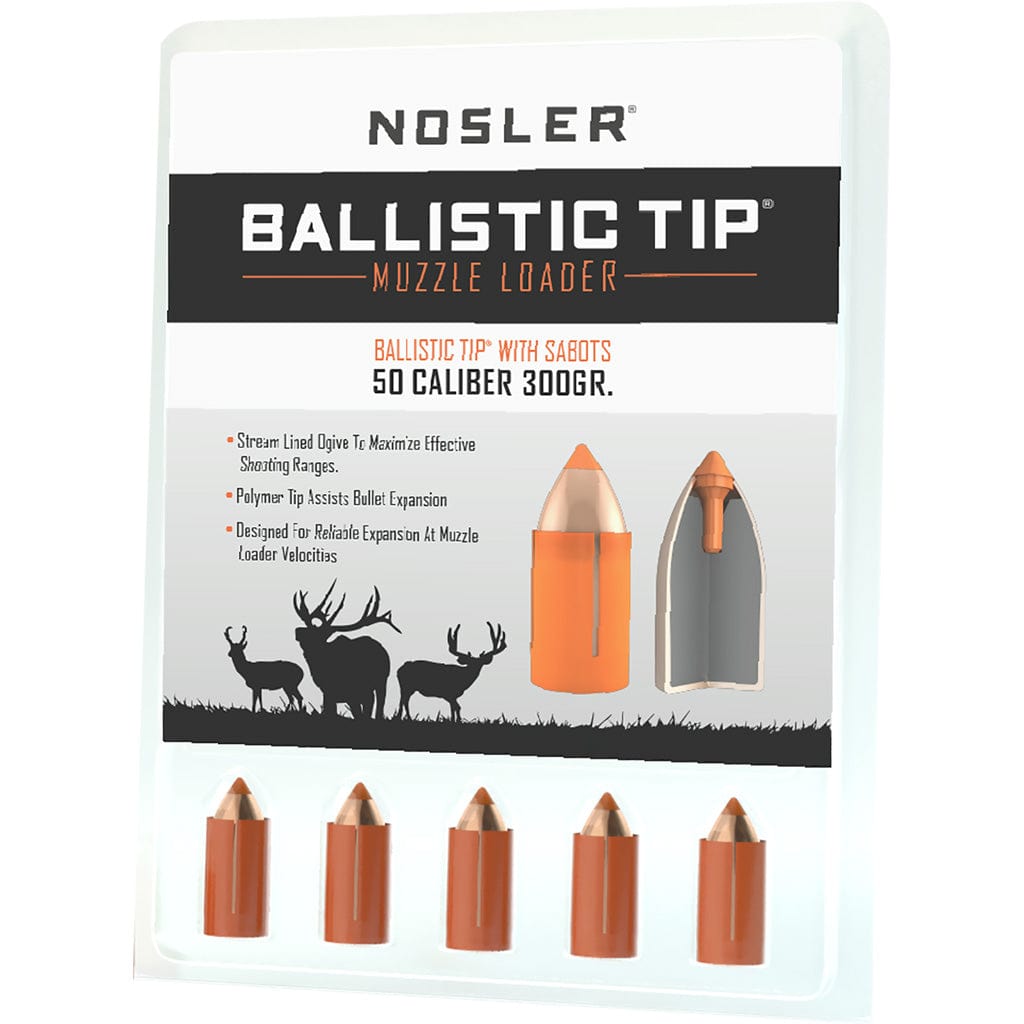 Nosler Nosler Ballistic Tip Muzzleloading Bullets .50 Cal. 300 Gr. Spitzer Point 15 Pk. Muzzleloading