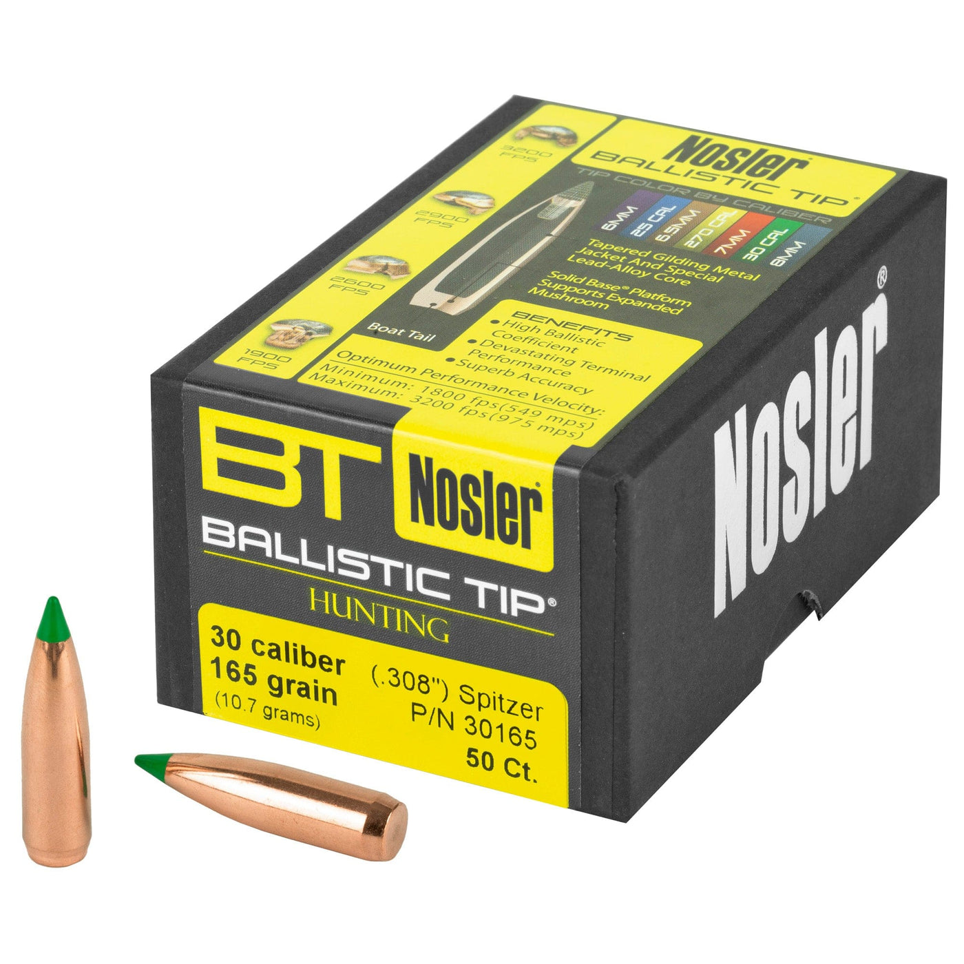 Nosler Nosler Bullets 30 Cal .308 - 165gr Ballistic Tip 50ct Reloading