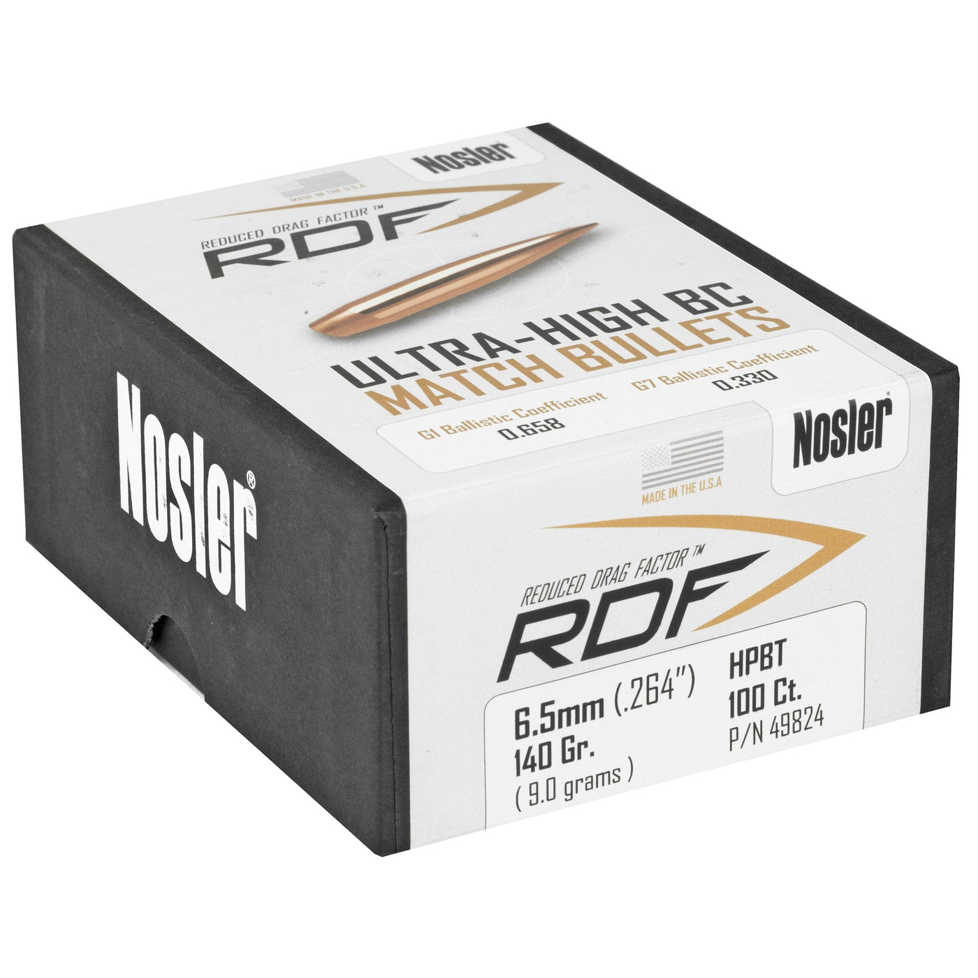 Nosler Nosler Bullets 6.5mm .264 - 140gr Rdf Hpbt 100ct Reloading