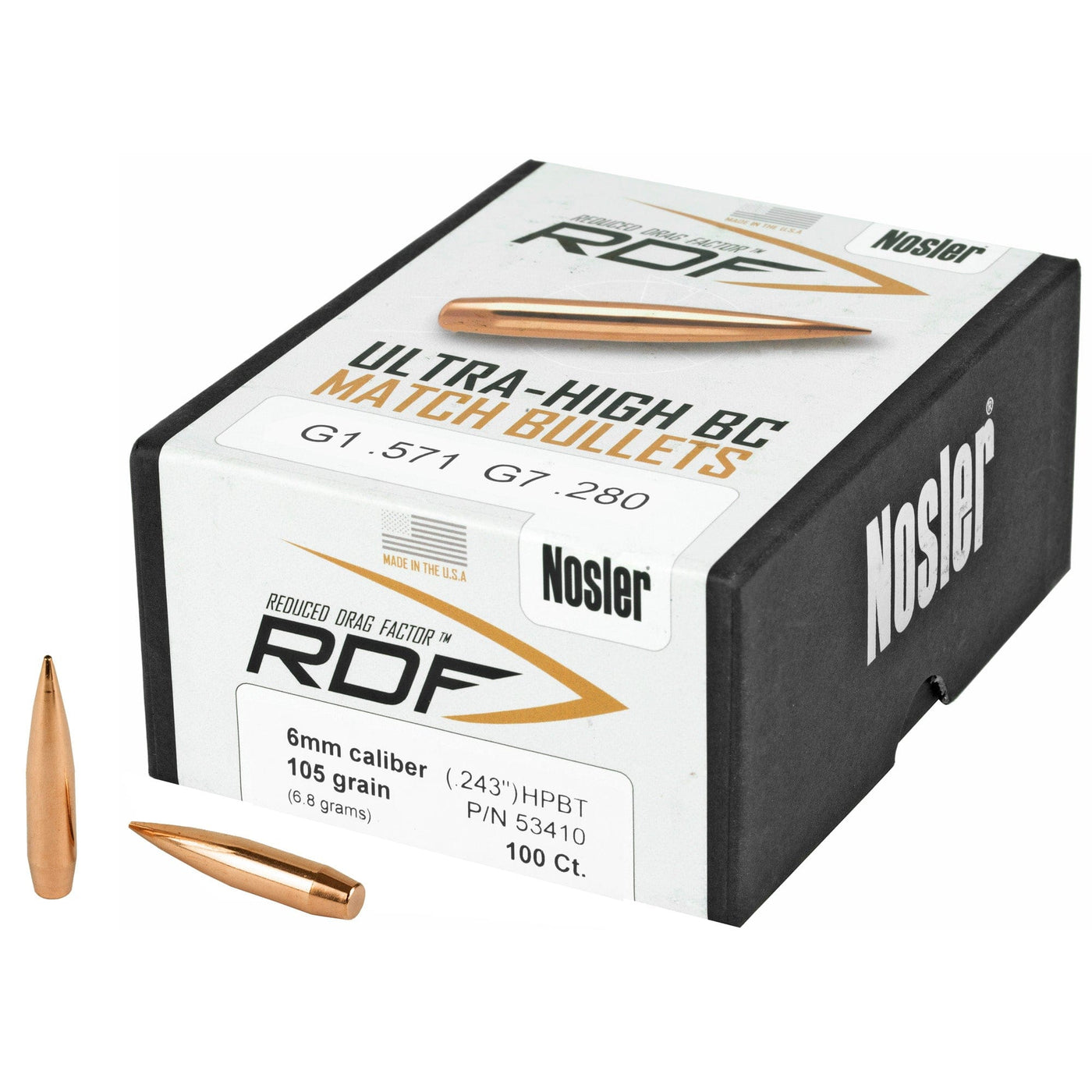 Nosler Nosler Bullets 6mm .243 - 105gr Rdf Hpbt 100ct Reloading