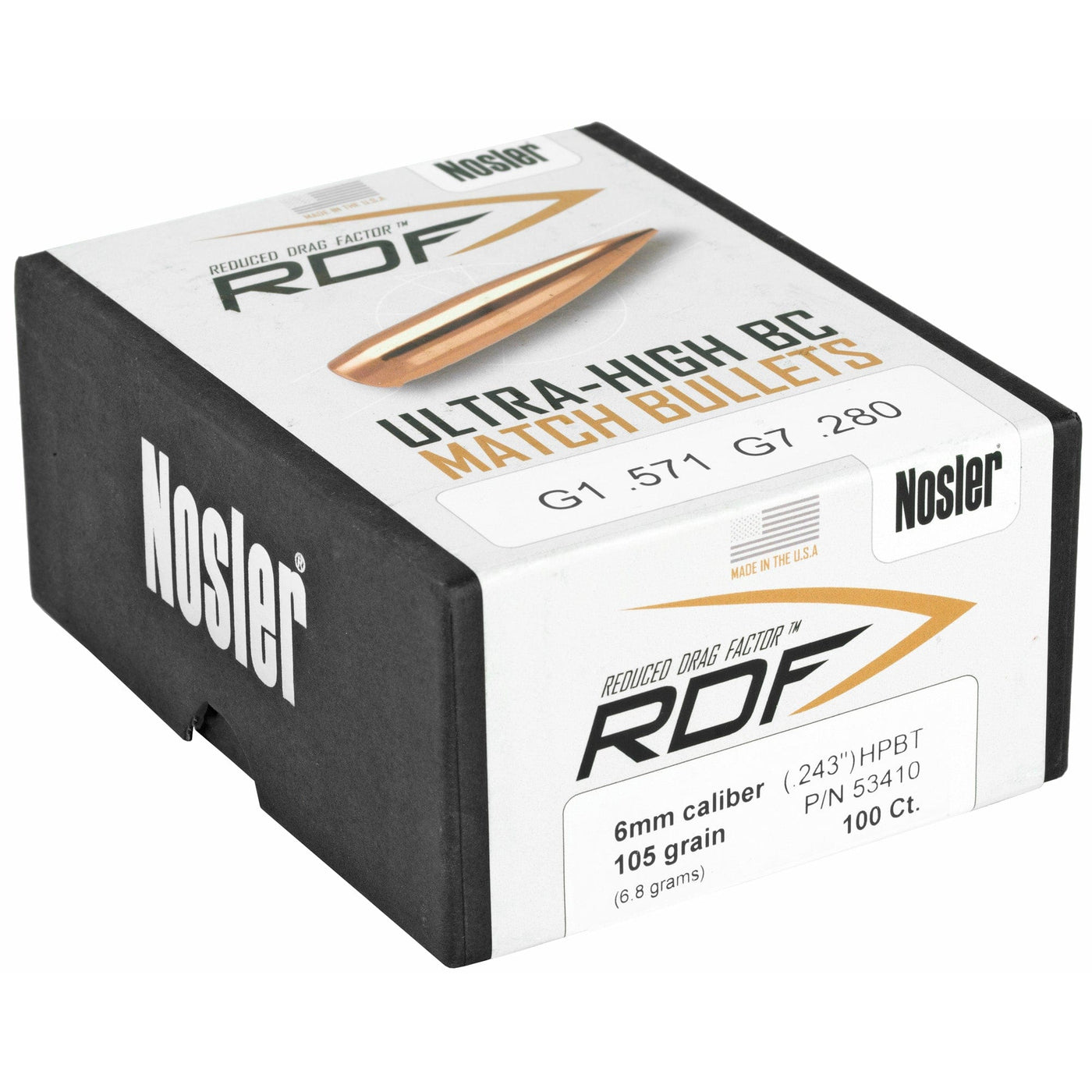 Nosler Nosler Bullets 6mm .243 - 105gr Rdf Hpbt 100ct Reloading