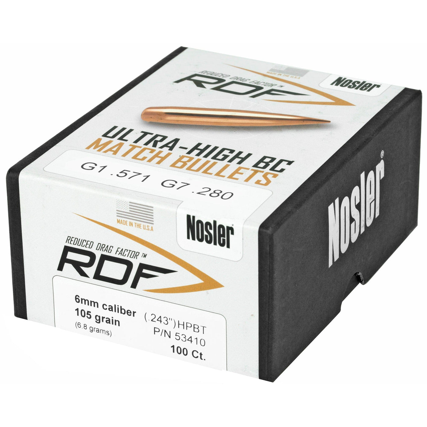 Nosler Nosler Bullets 6mm .243 - 105gr Rdf Hpbt 100ct Reloading