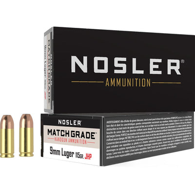 Nosler Nosler Match Grade Handgun Ammunition 9mm 115 Gr. Hg Jhp 50 Rd. Ammo