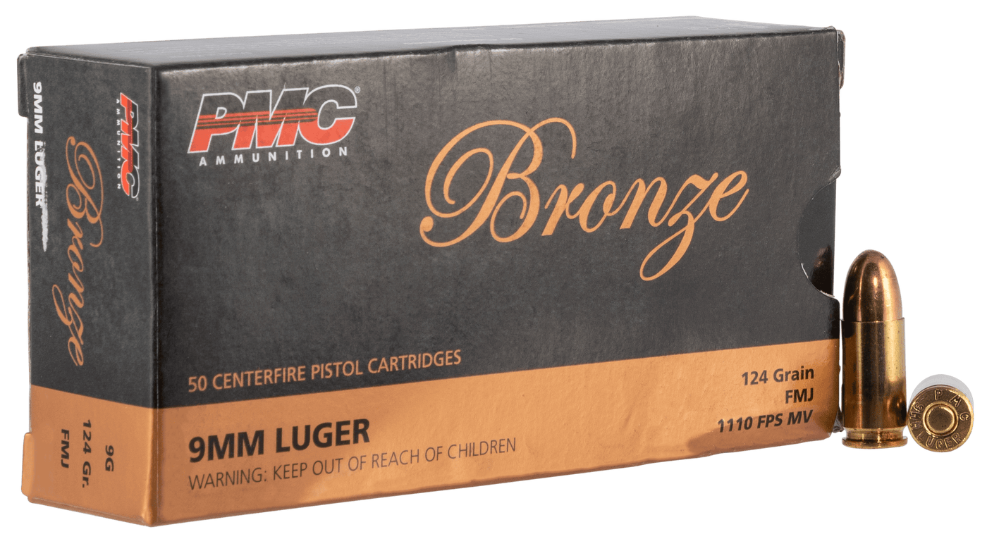 PMC Pmc Bronze Pistol Ammo 9mm Luger Fmj 124 Gr. 50 Rd. Ammo