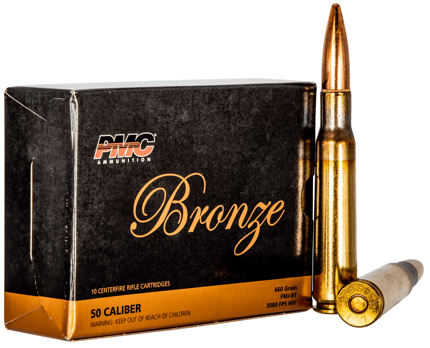 PMC Pmc Bronze Rifle Ammo 50 Cal. Fmjbt 660 Gr. 10 Rd. Ammo