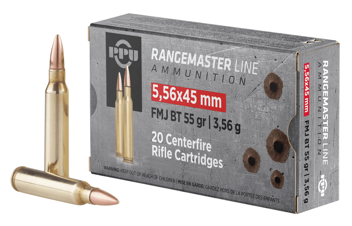 PPU Ppu Rangemaster, Ppu Pprm5561m   5.56x45  55 Fmjbt Rngmstr  1000 Rd Ammo