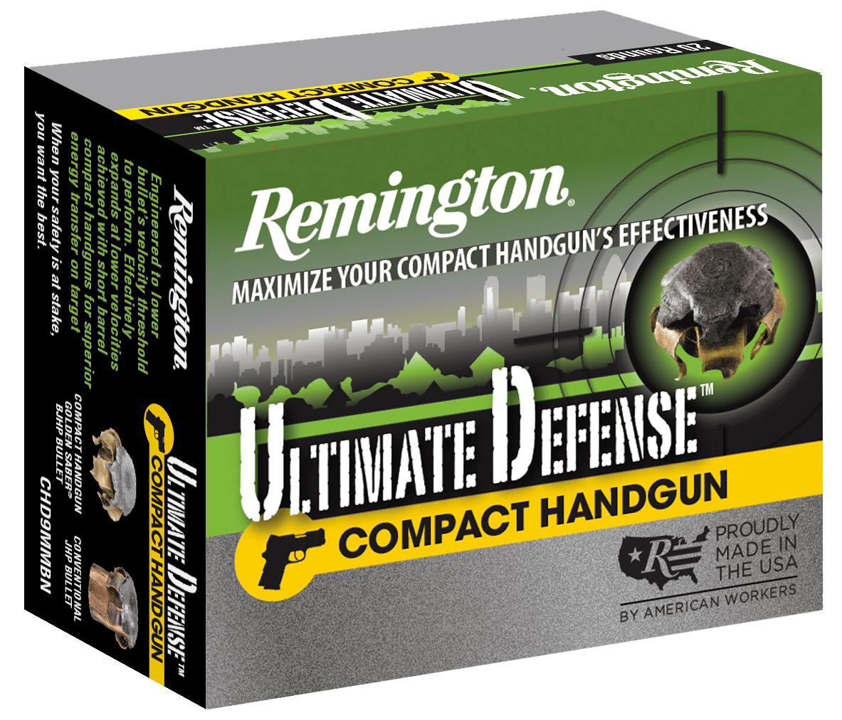 Remington Ammunition Remington Hd Comp 9mm 124gr - 20rd 25bx/cs Bjhp ! Ammo