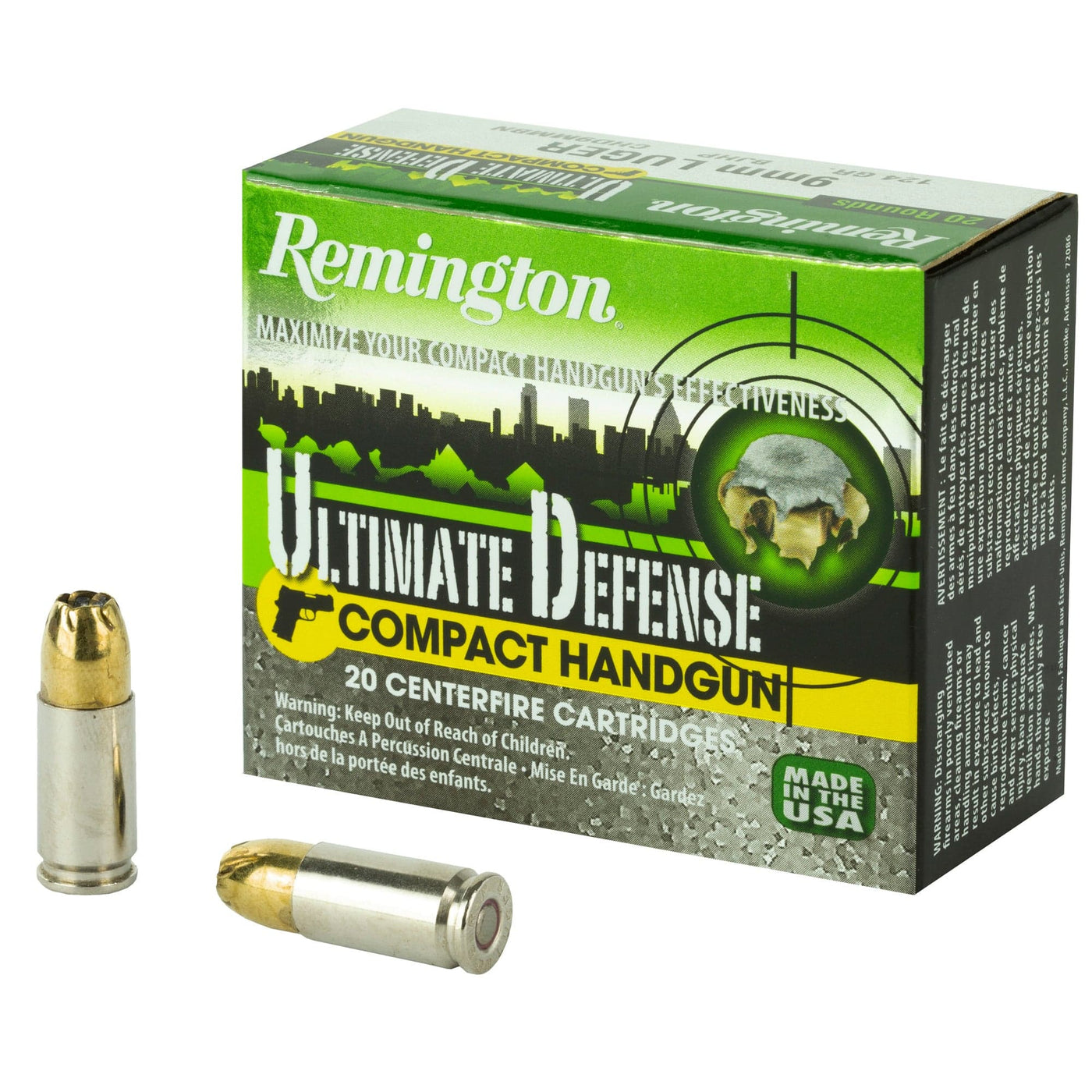 Remington Ammunition Remington Hd Comp 9mm 124gr - 20rd 25bx/cs Bjhp ! Ammo