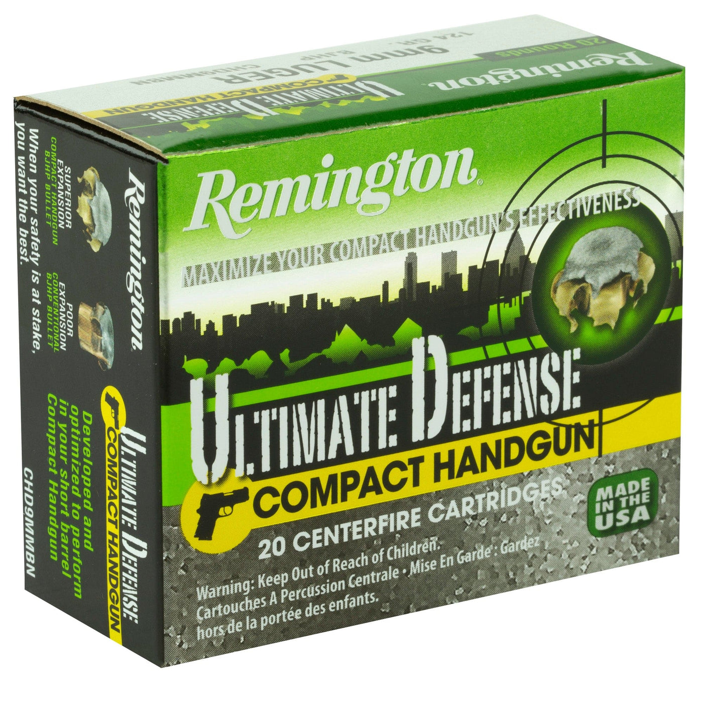 Remington Ammunition Remington Hd Comp 9mm 124gr - 20rd 25bx/cs Bjhp ! Ammo