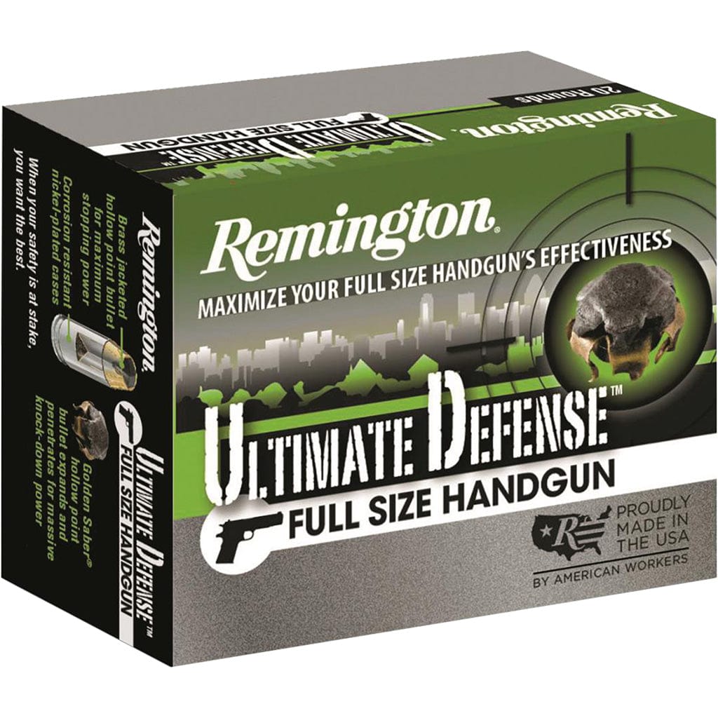 Remington Ammunition Remington Ultimate Defense Full Size Handgun Ammo 380 Acp 102 Gr. Bjhp 20 Rd. Ammo