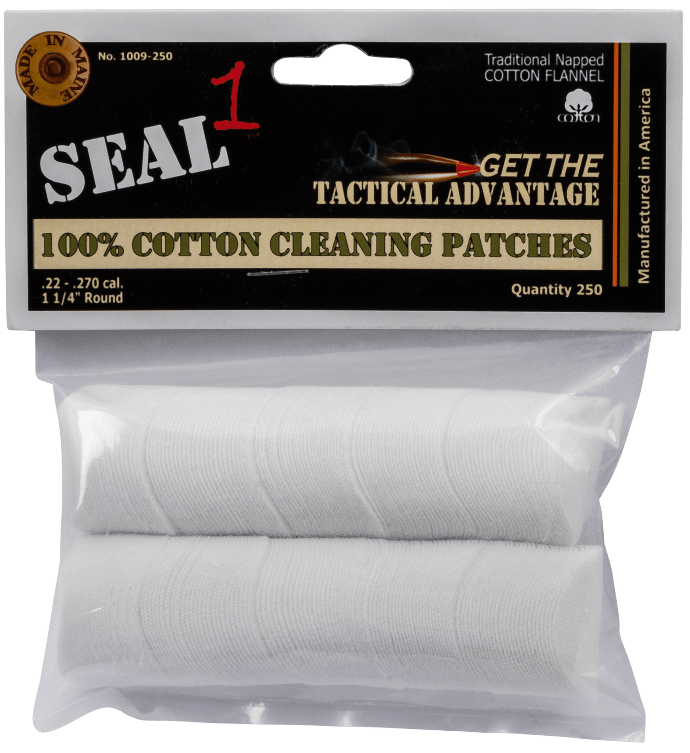 Seal 1 Seal 1 Cleaning Patches, Seal1 1009-250 .22-.270 Cleaning Patch       250ct Gun Care