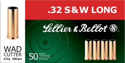 Sellier & Bellot S&b 32 Sw Long 100gr Lead - 50rd 20bx/cs Wadcutter Ammo