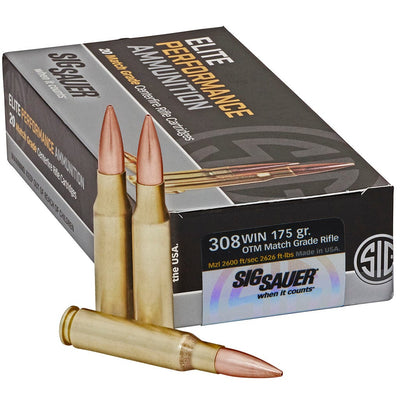 Sig Sauer Sig Sauer Elite Match Grade Performance Rifle Ammo 308 Win. 175 Gr. Otm 20 Rd. Ammo