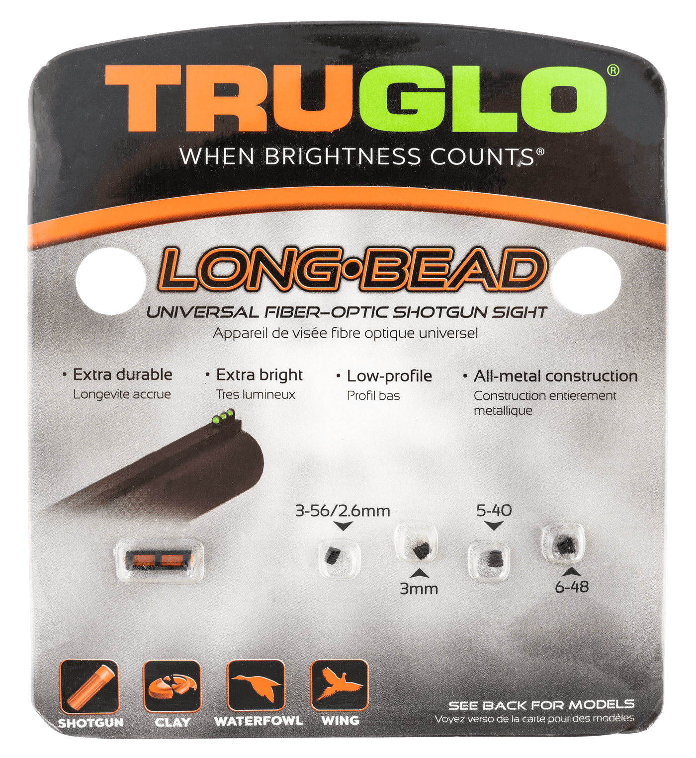 Truglo Truglo Long Beard Front Shotgun Sight Universal Green Firearm Accessories