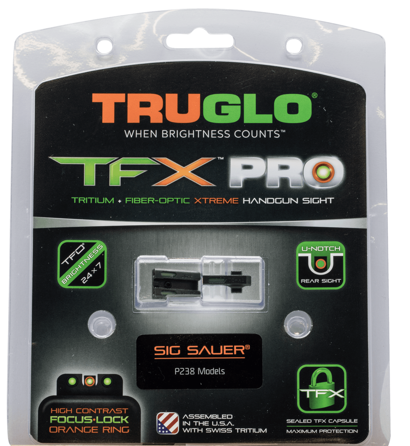 Truglo Truglo Tfx Pro Handgun Sights Sig 238 #6/#6 Set Firearm Accessories