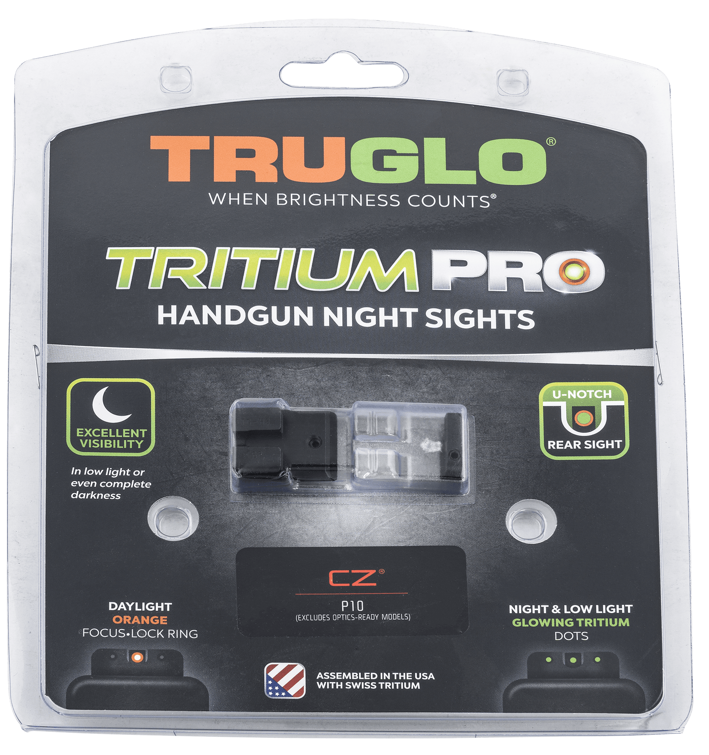 Truglo Truglo Tritium Pro, Tru Tg-tg231z2c  Trit Pro Cz P10 Set Orn Firearm Accessories