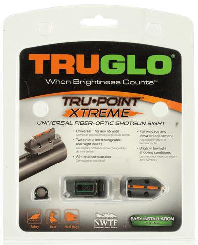 Truglo Truglo Xtreme Universal Shotgun Sights Black Front & Rear Sight Firearm Accessories