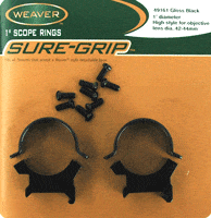 Weaver Mounts Weaver Rings Detachable Top - Mount Sure-grip 1" High Black Optics Accessories