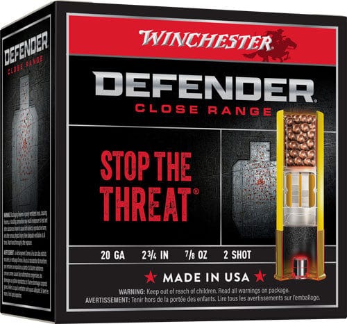 Winchester Ammo Winchester Defender Load 20 Ga. 2.75 In. 7/8 Oz. 2 Shot 25 Rd. Ammo