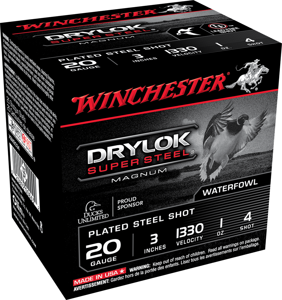 Winchester Ammo Winchester Drylok Magnum Plated Load 20 Ga. 3 In. 1 Oz. 4 Shot 25 Rd. Ammo