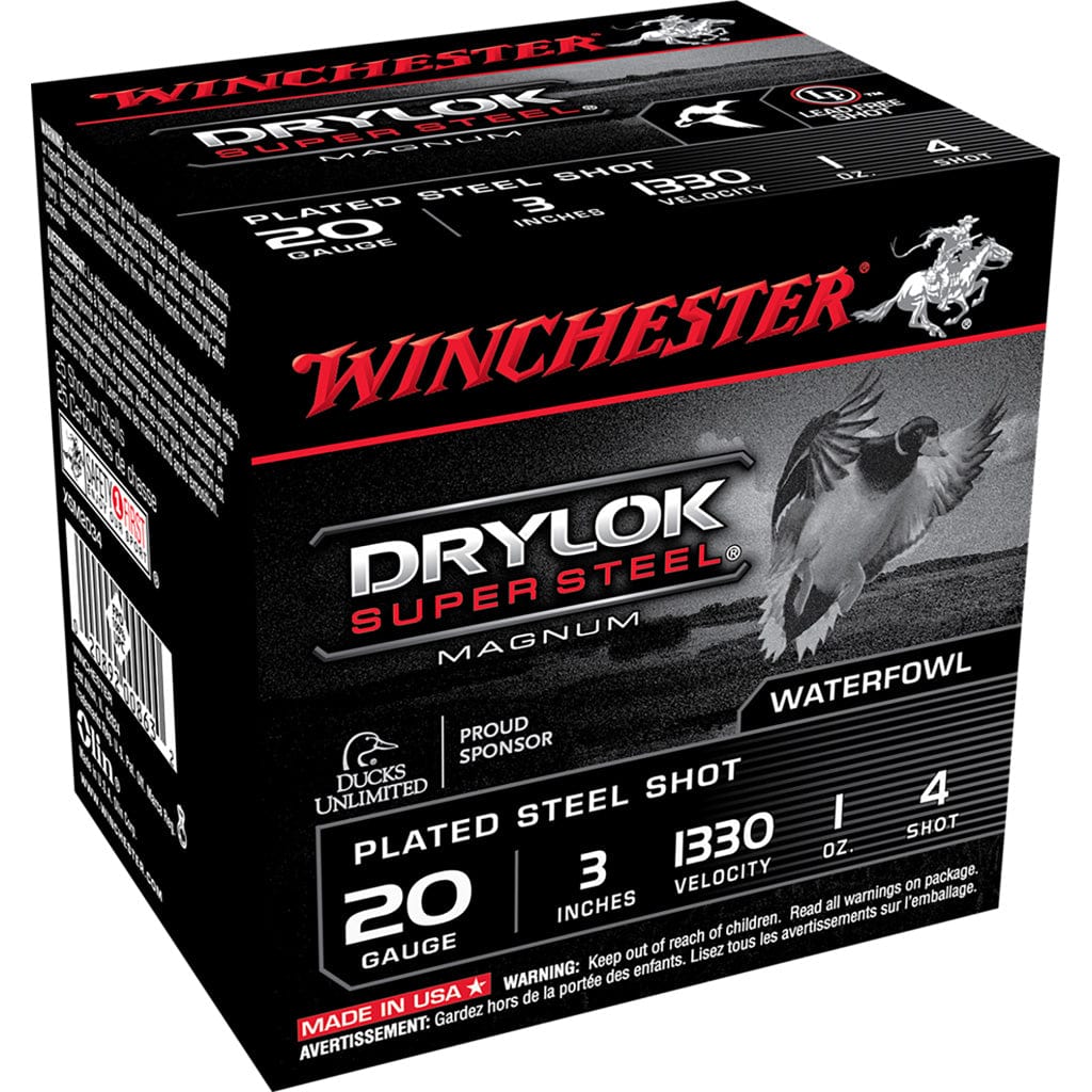 Winchester Ammo Winchester Drylok Magnum Plated Load 20 Ga. 3 In. 1 Oz. 4 Shot 25 Rd. Ammo