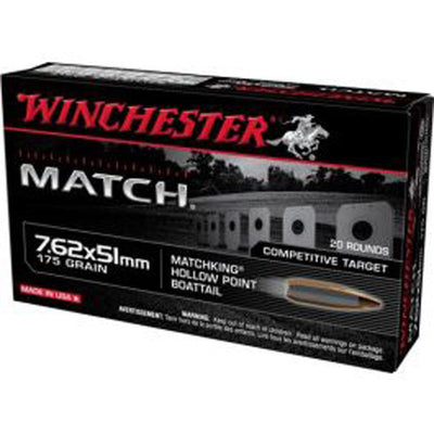 Winchester Ammo Winchester Match Rifle Ammo 7.62x51mm 175 Gr. Sierra Bthp 20 Rd. Ammo