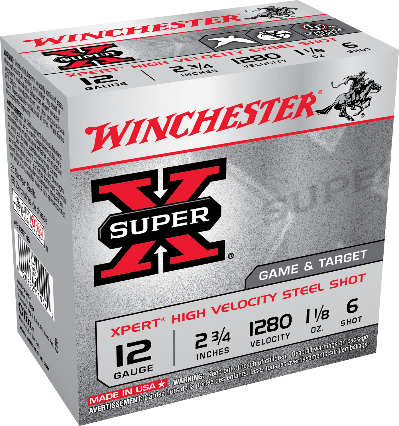 Winchester Ammo Winchester Super-x Xpert Hi-velocity Steel 12 Ga. 2.75 In. 1 1/8 Oz. 6 Shot 25 Rd. Ammo