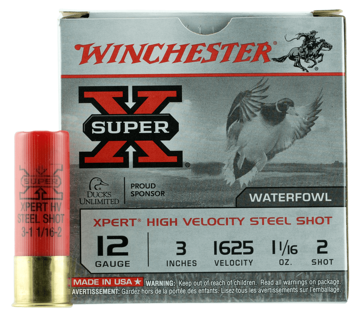 Winchester Ammo Winchester Super-x Xpert Hi-velocity Steel 12 Ga. 3 In. 1 1/16 Oz. 2 Shot 25 Rd. Ammo