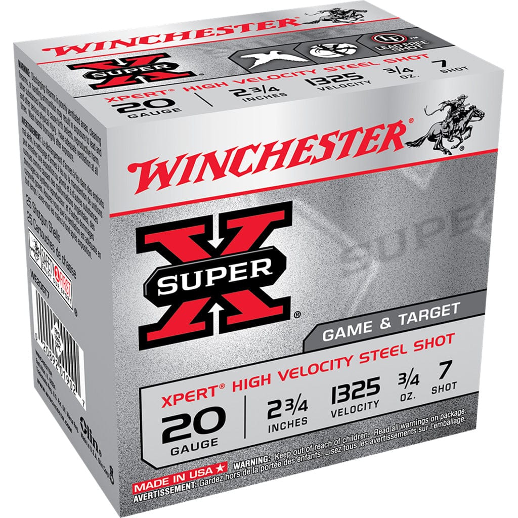 Winchester Ammo Winchester Super-x Xpert Hi-velocity Steel 20 Ga. 2.75 In. 3/4 Oz. 7 Shot 25 Rd. Ammo