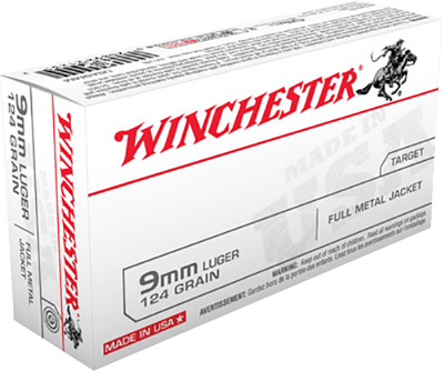 Winchester Ammo Winchester Usa Pistol Ammo 9mm Luger 124 Gr. Full Metal Jacket 50 Rd. Ammo