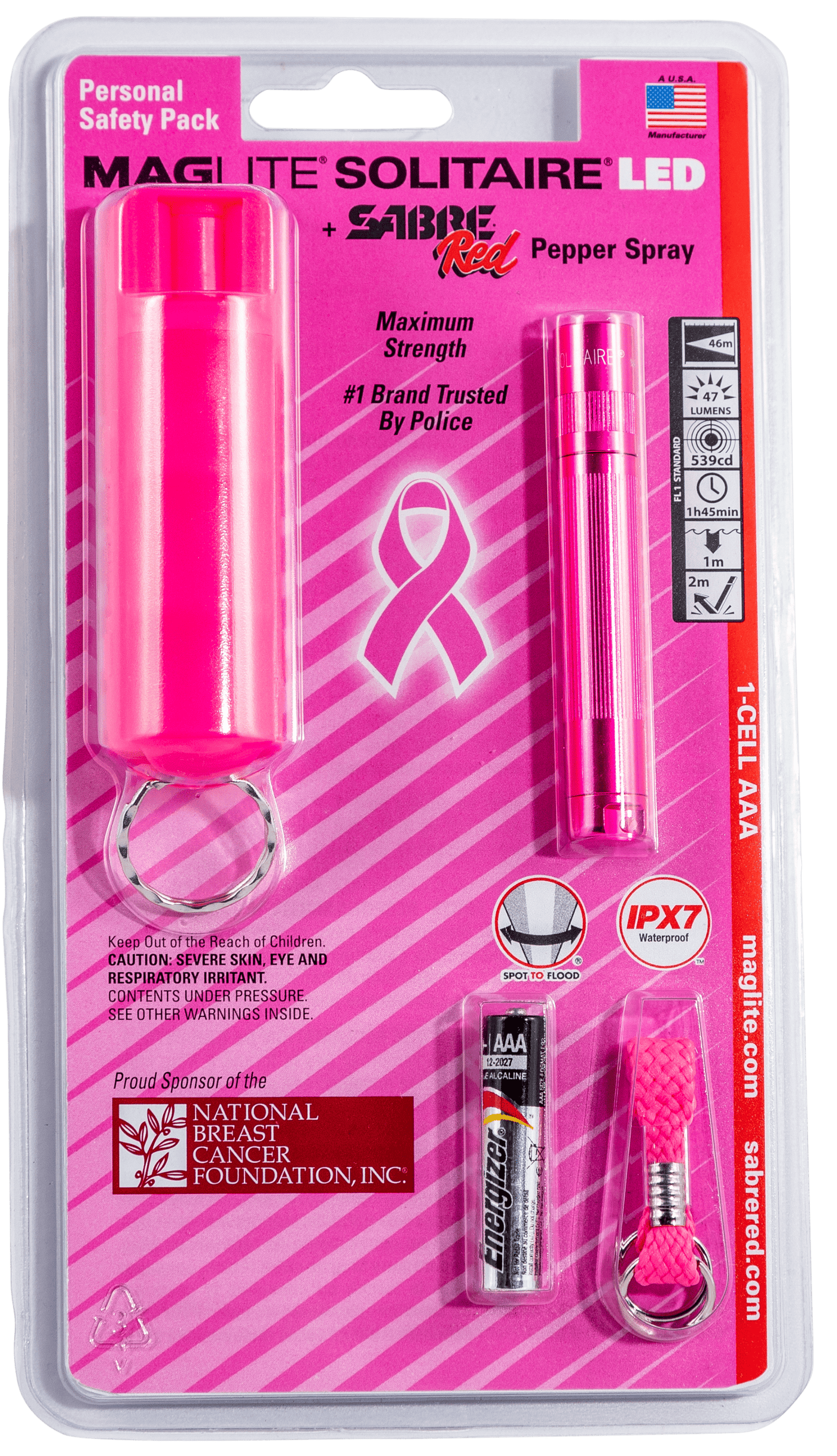 Maglite Maglite Solitaire, Mlt Sj3auc6   Solitaire And Pepper Spray Pink Accessories