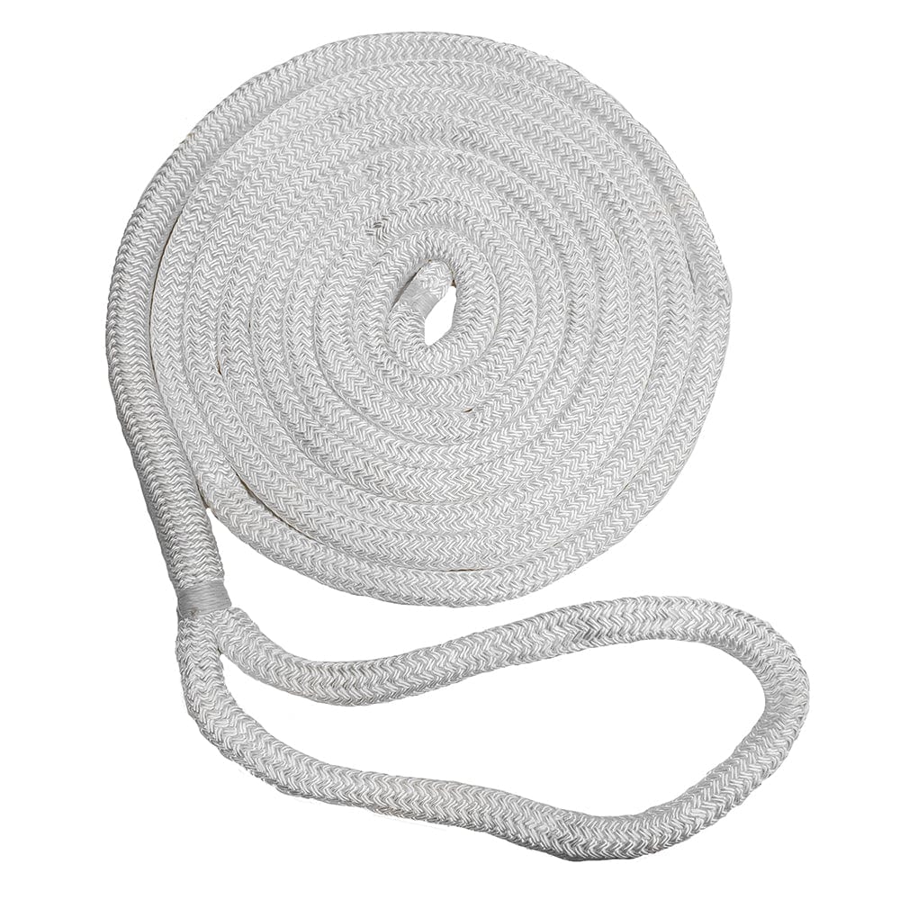 New England Ropes New England Ropes 1/2" x 25' Nylon Double Braid Dock Line - White Anchoring & Docking